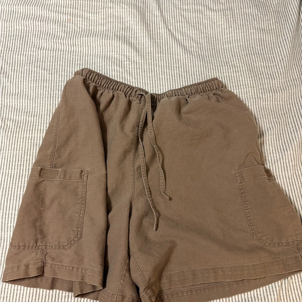 Linen cotton blend Baggy Drawstring‎ Shorts